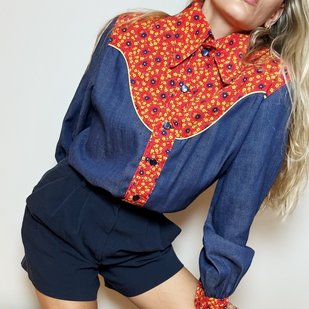 Vintage western top denim